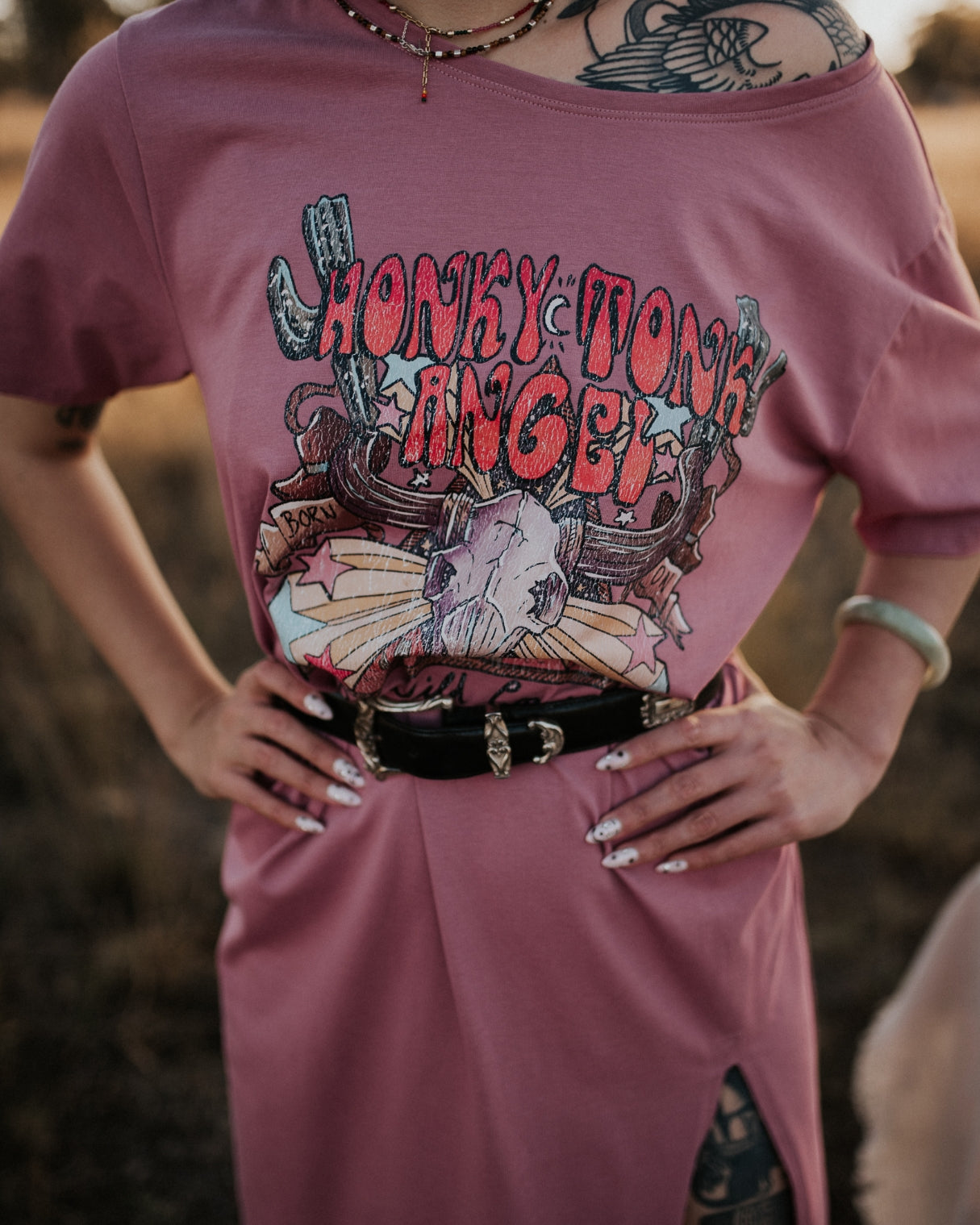 HONKY TONK ANGEL T-SHIRT DRESS