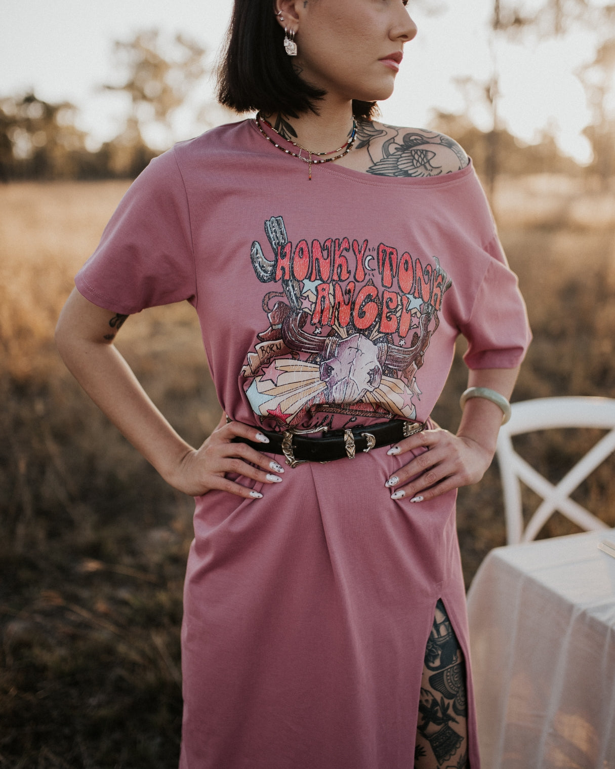 HONKY TONK ANGEL T-SHIRT DRESS