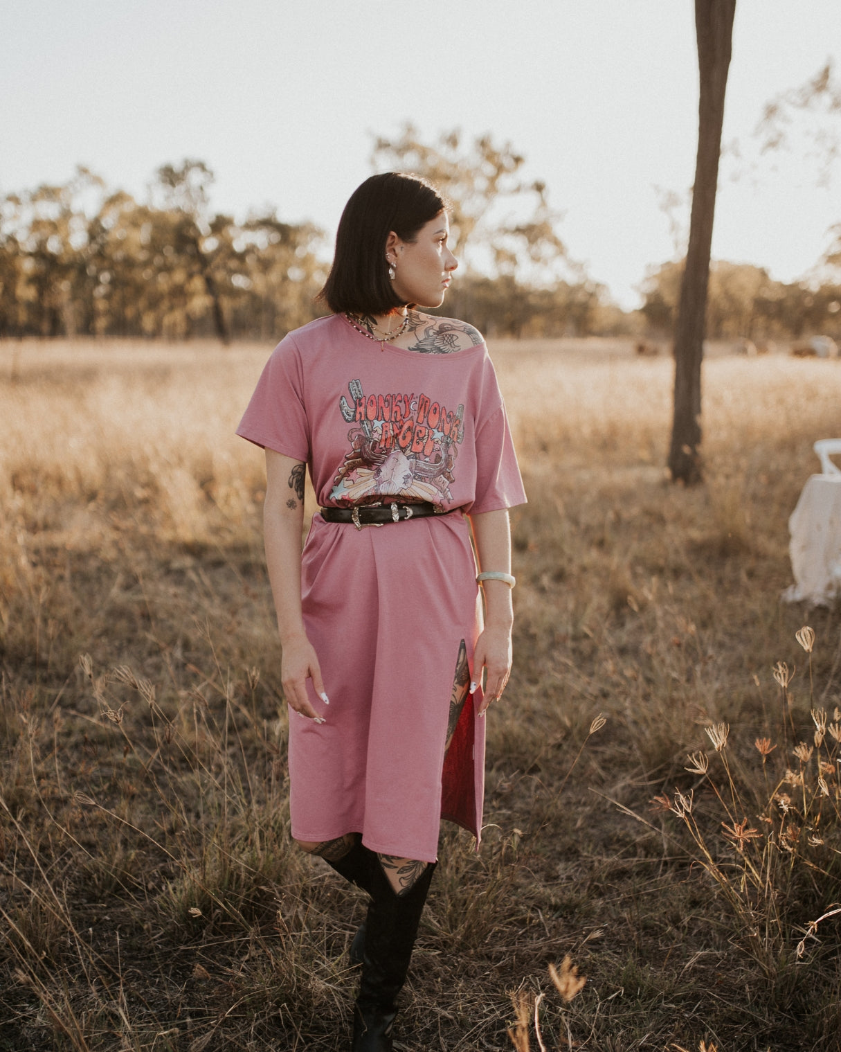 HONKY TONK ANGEL T-SHIRT DRESS