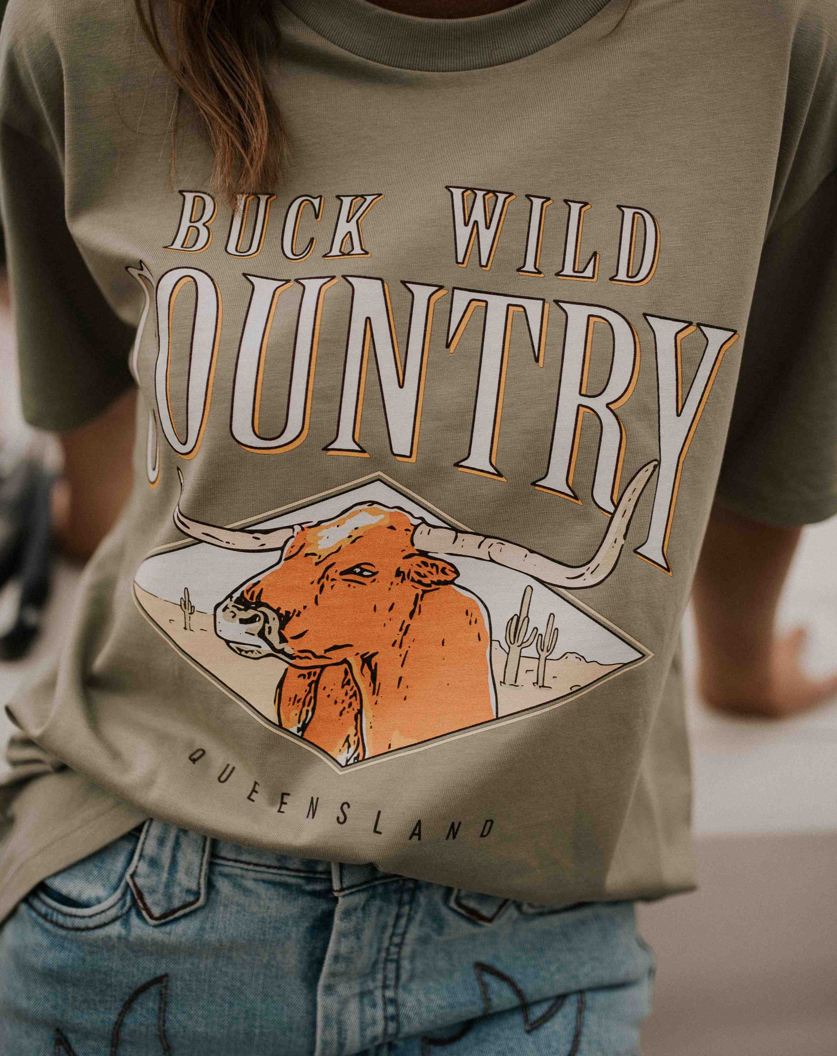 LONG HORN COUNTRY T-SHIRT - PISTACHIO