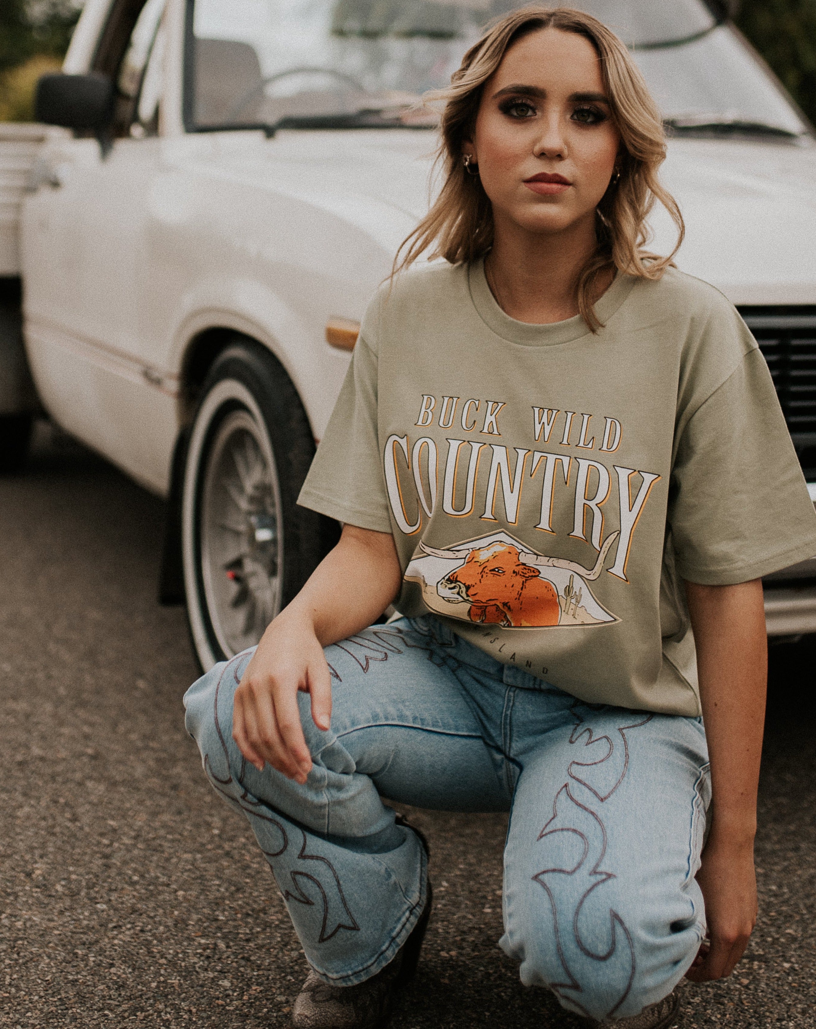 LONG HORN COUNTRY T-SHIRT - PISTACHIO
