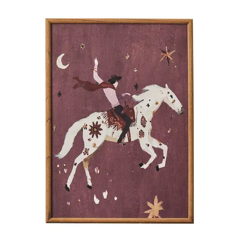 Cowboy Frame Glass Print 40 x 55cm