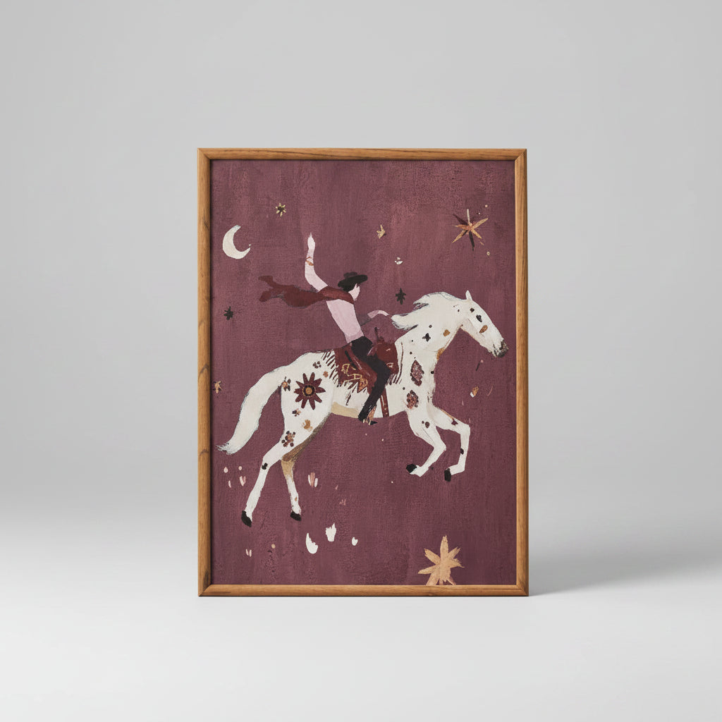 Cowboy Frame Glass Print 40 x 55cm