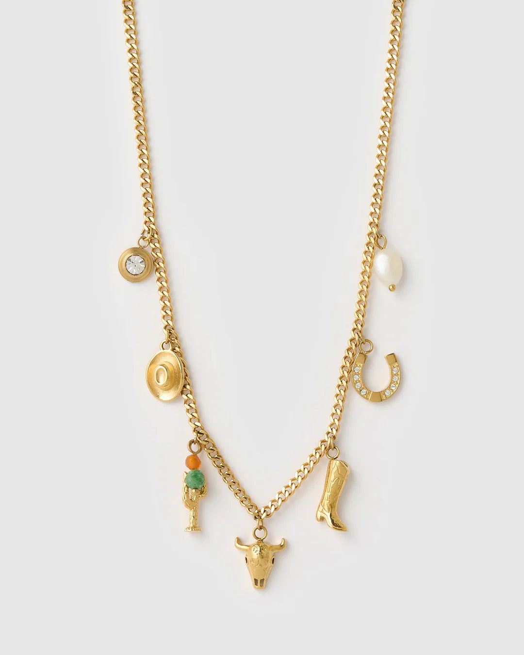 Rodeo Gold Charm Necklace