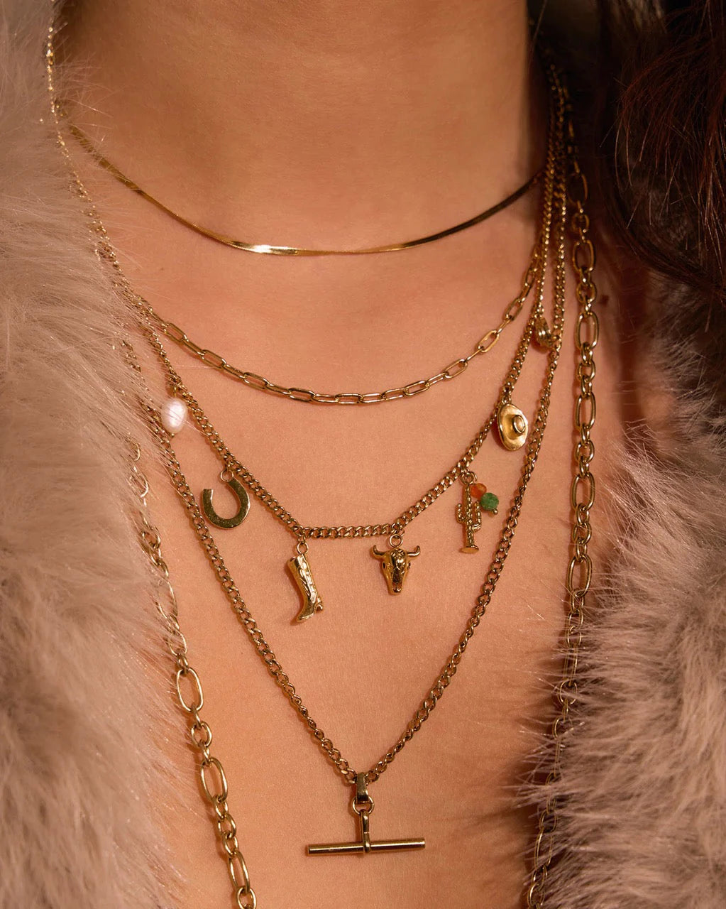 Rodeo Gold Charm Necklace