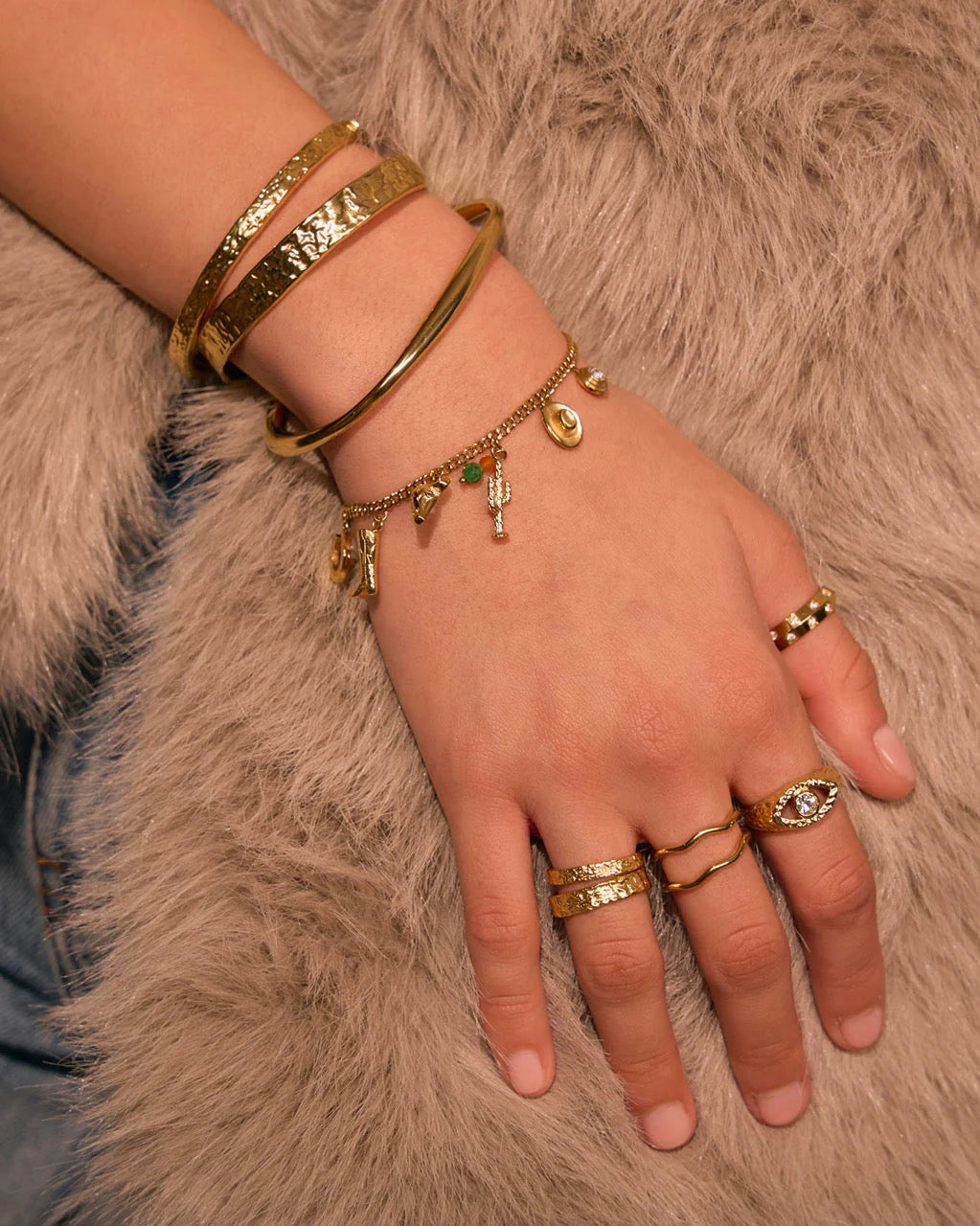 Rodeo Gold Charm Bracelet