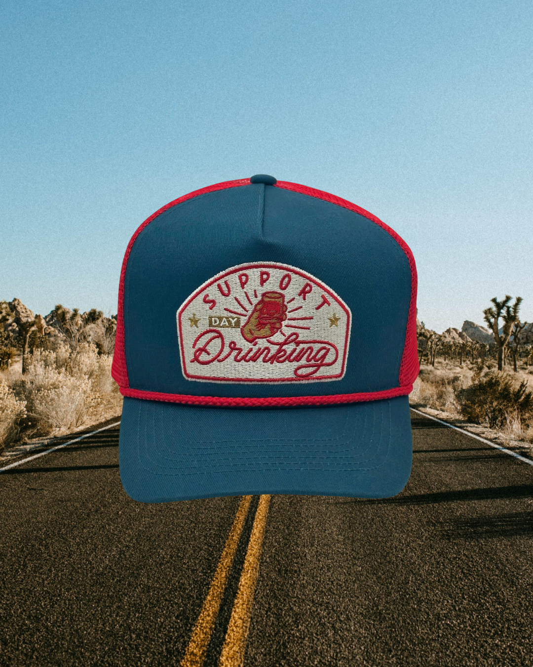 SUPPORT DAY DRINKING TRUCKER CAP
