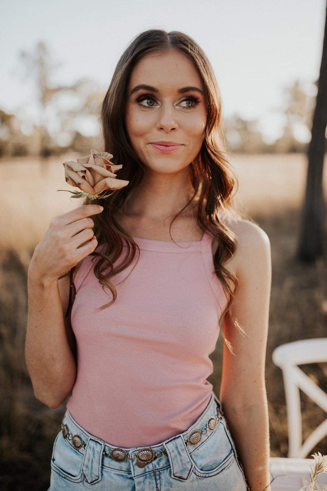 COWGIRL ESSENTIAL SINGLET - ROSE