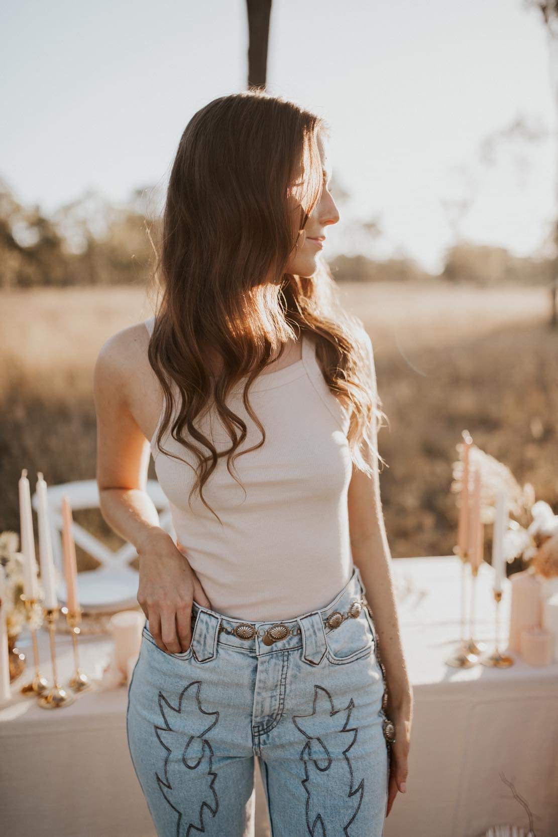 COWGIRL ESSENTIAL SINGLET - CREAM