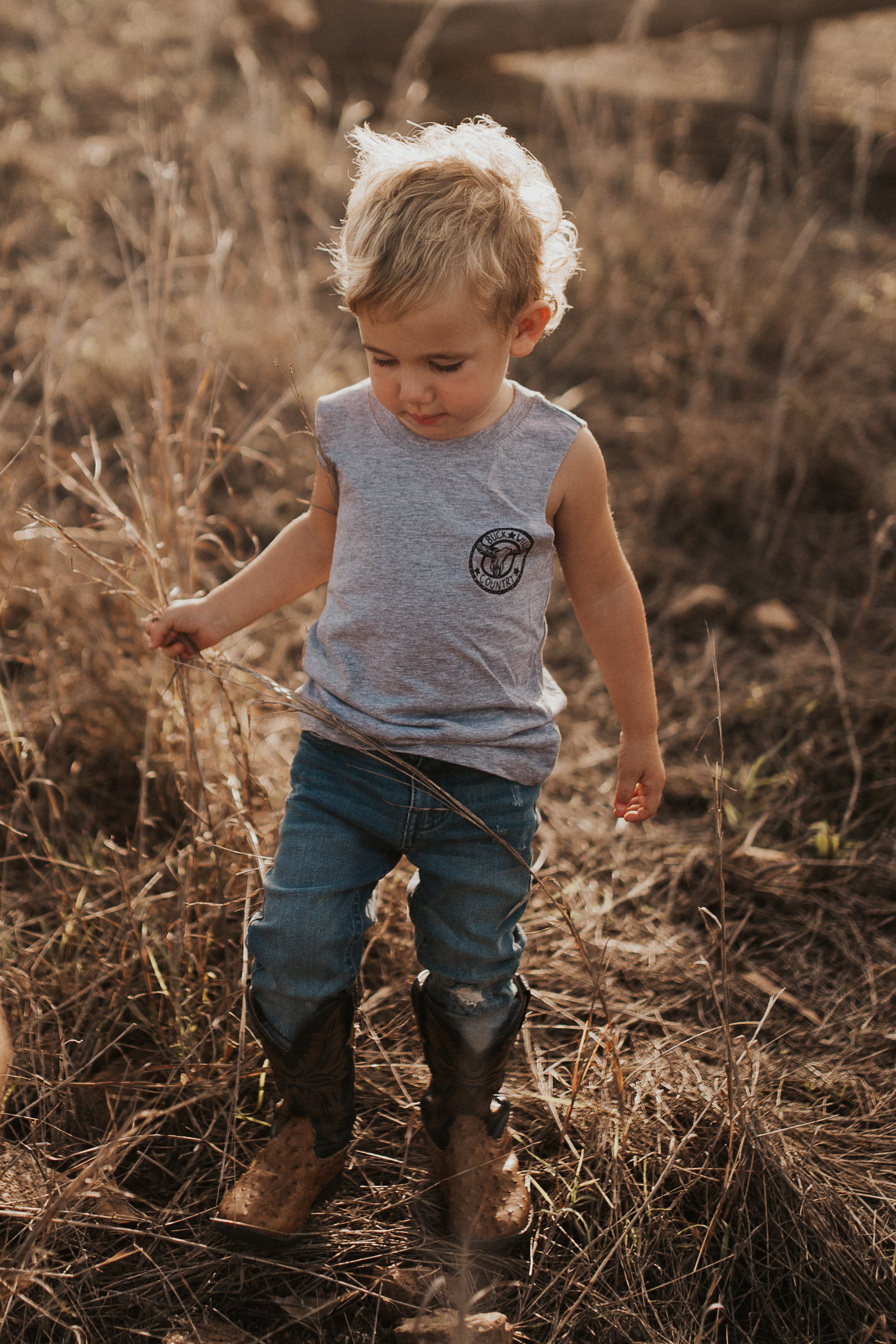 LITTLE BUCKS GREY SINGLET