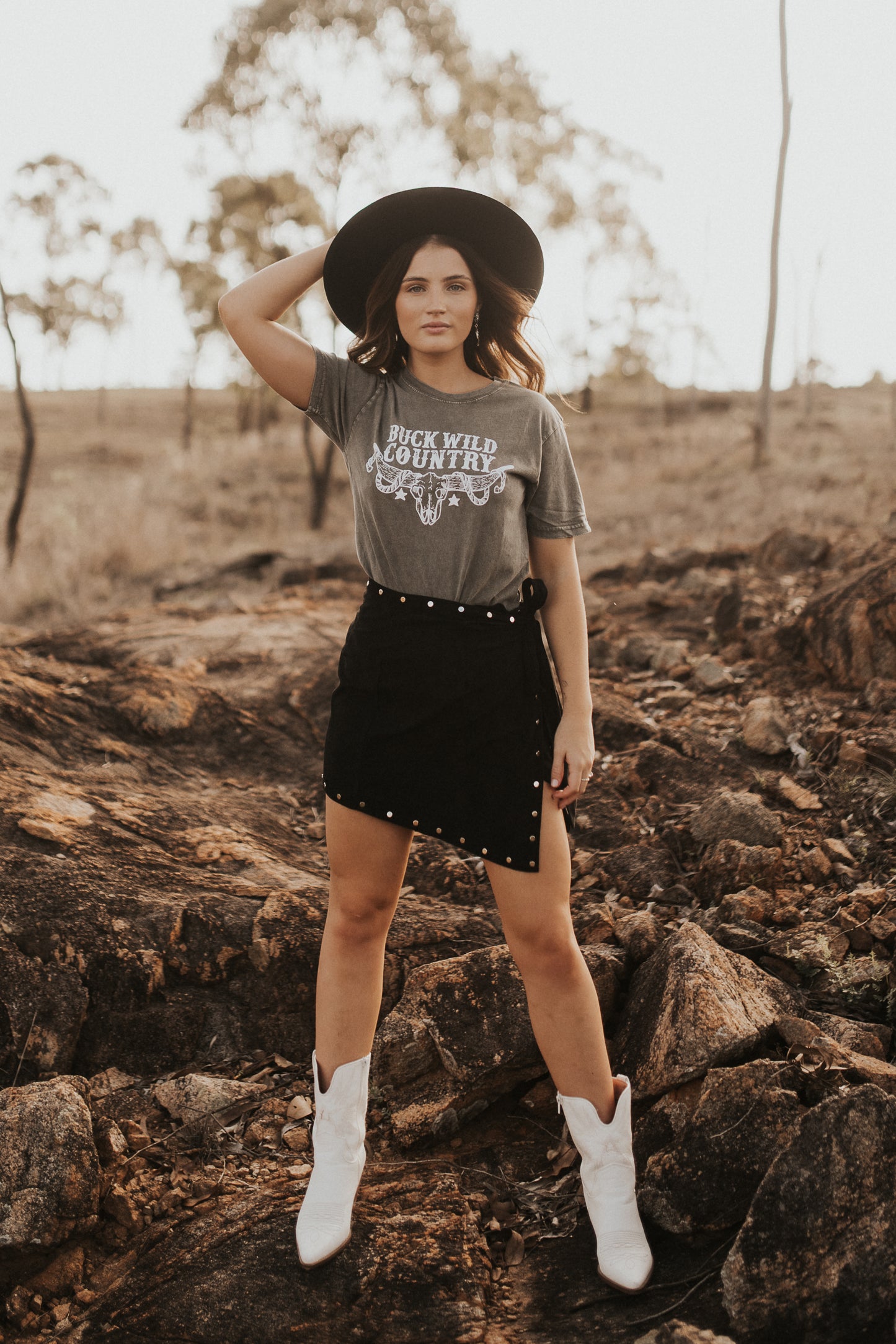 WILD RIDE STONEWASH KHAKI TEE