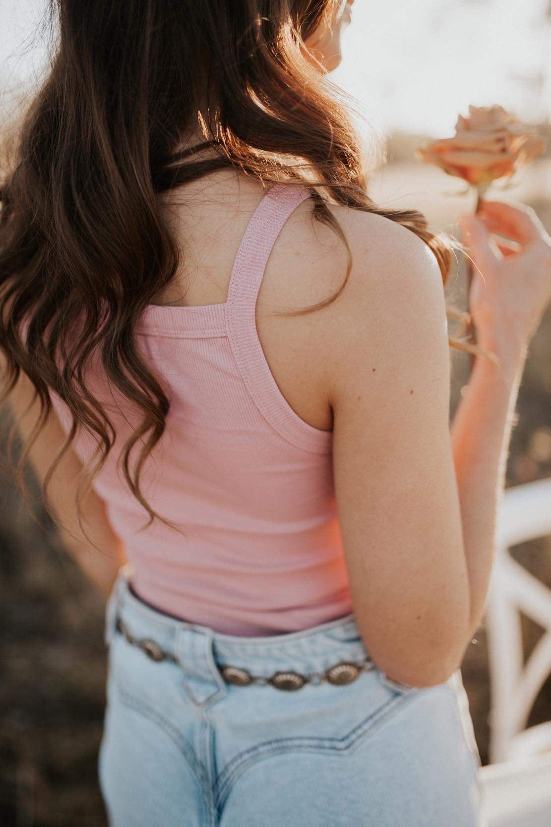 COWGIRL ESSENTIAL SINGLET - ROSE