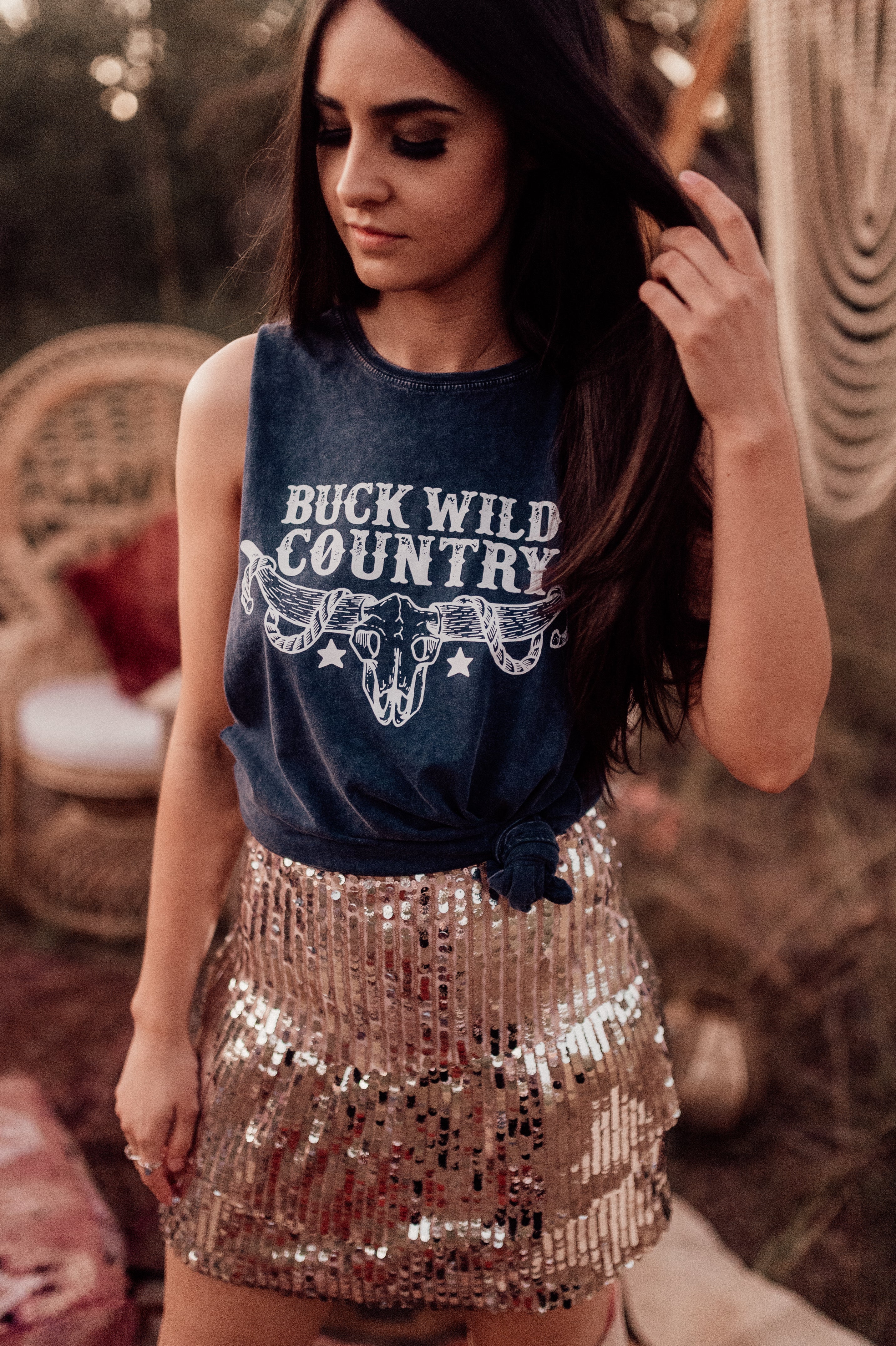 WILD RIDE STONE WASH BLUE SINGLET