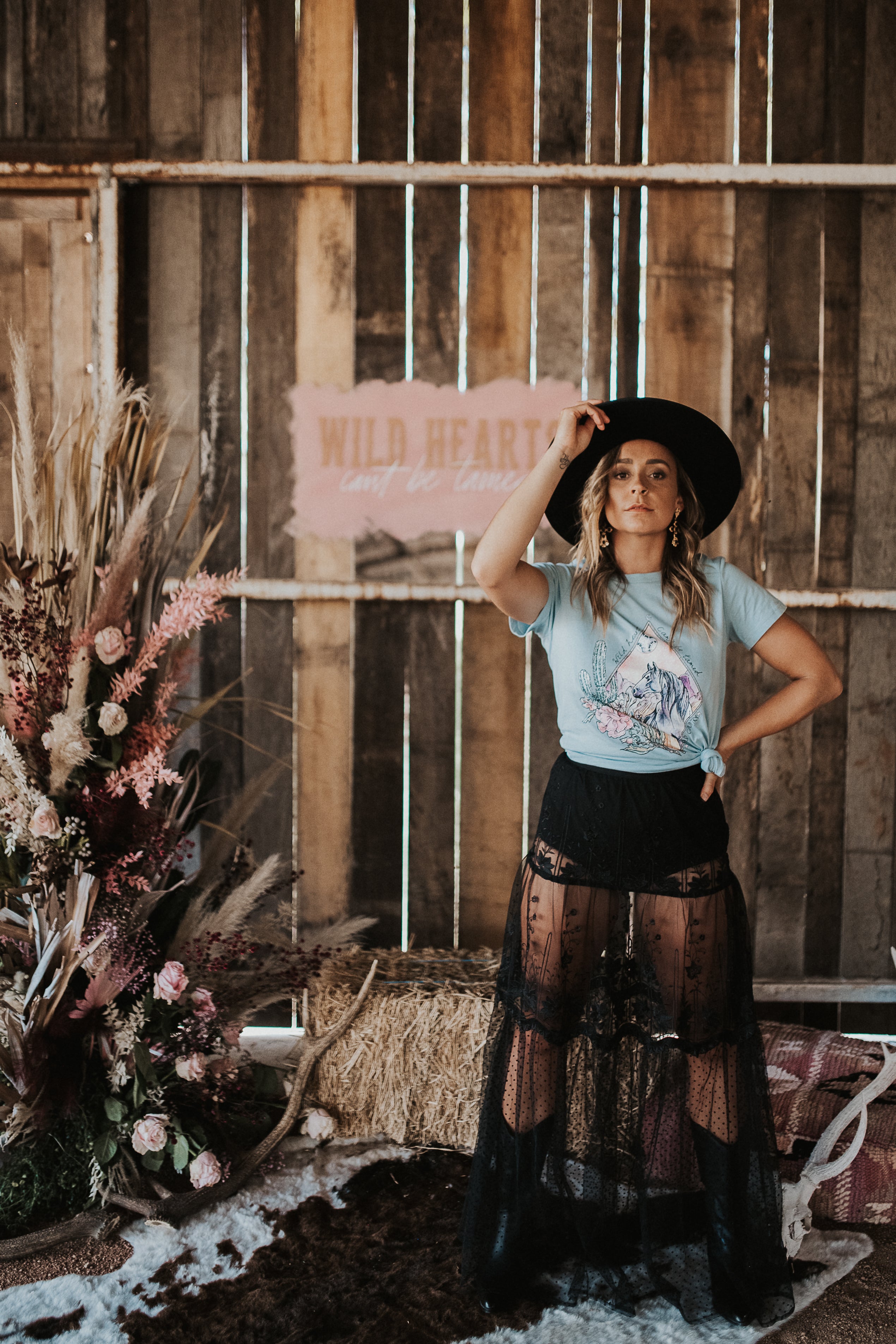 WILD HEARTS PALE BLUE T-SHIRT