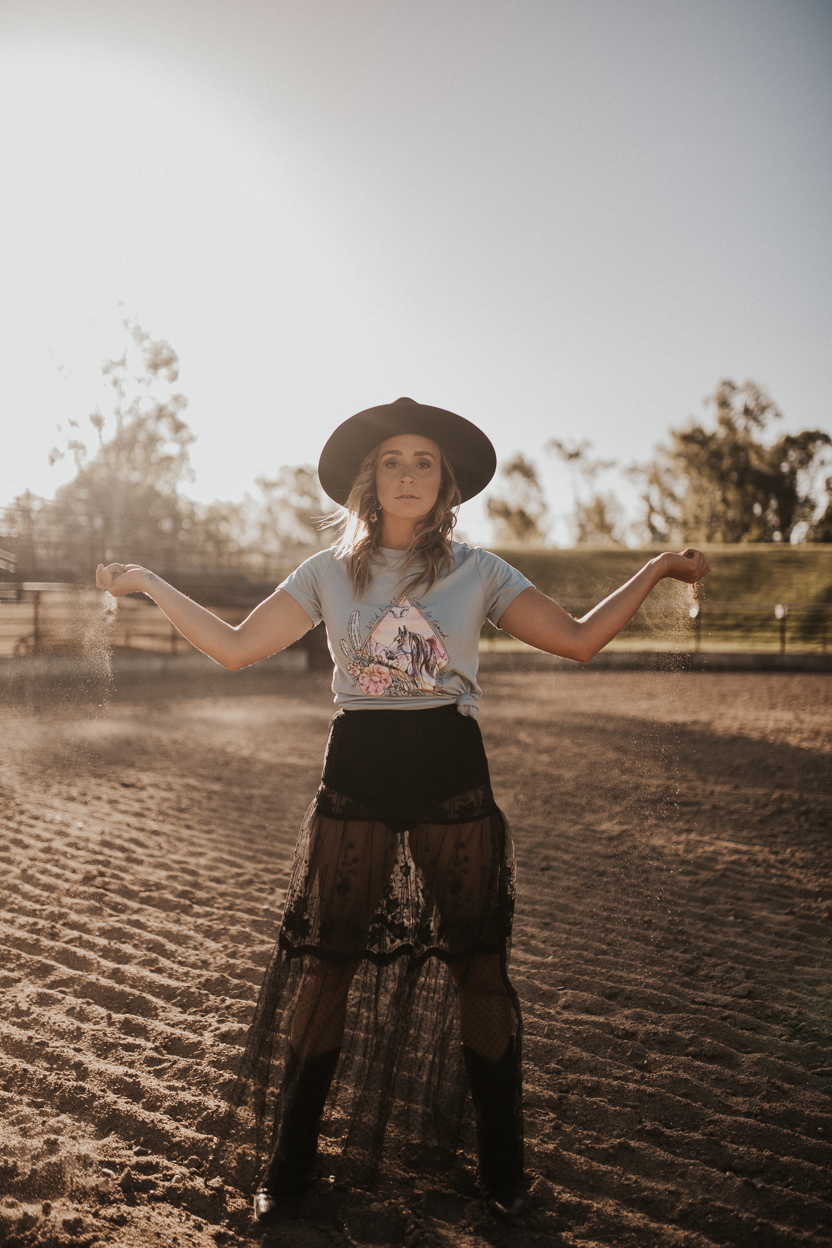 WILD HEARTS PALE BLUE T-SHIRT