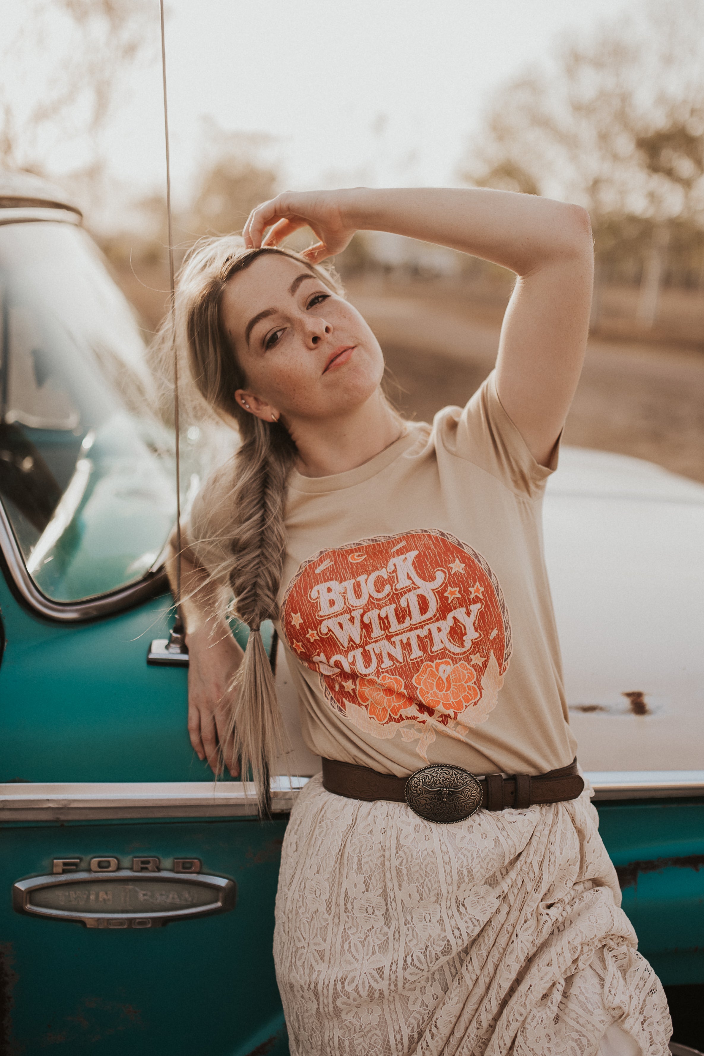 CAN'T BE TAMED TAN T-SHIRT