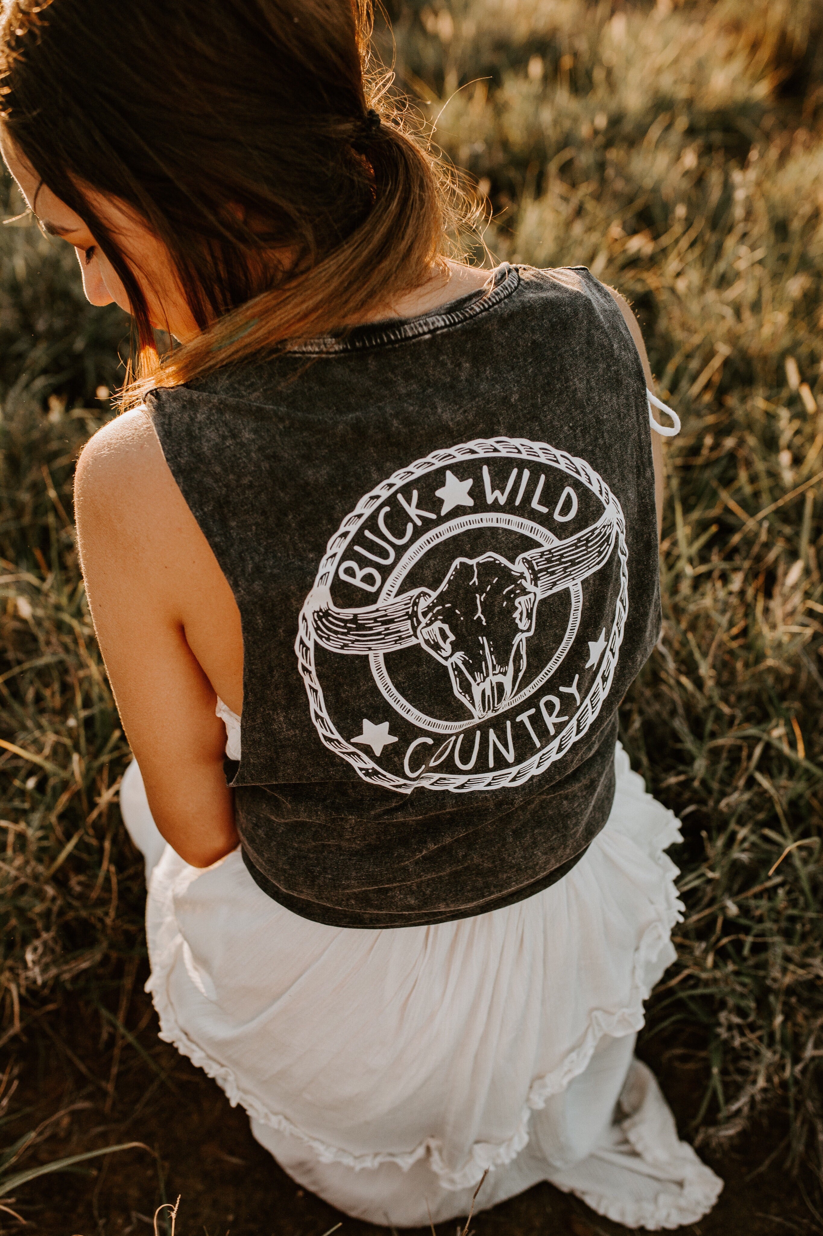 STONE WASH BLACK WILD ONES SINGLET