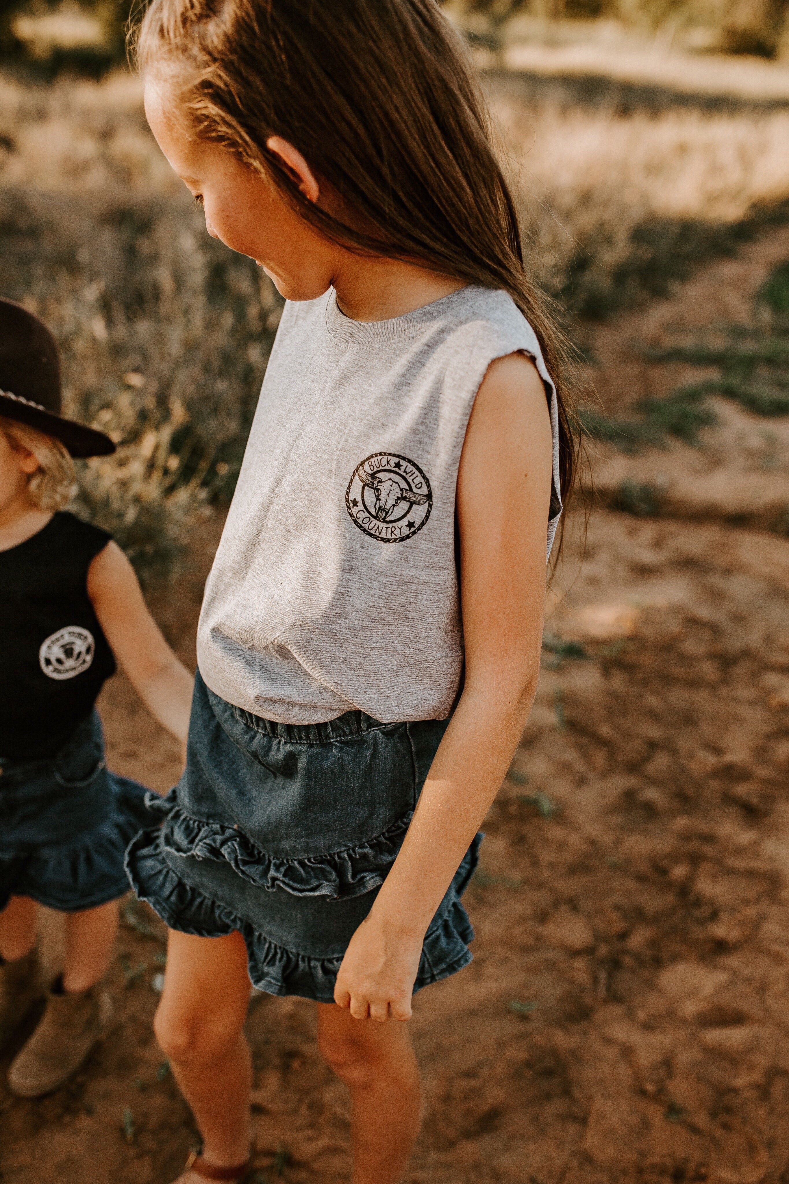 LITTLE BUCKS GREY SINGLET