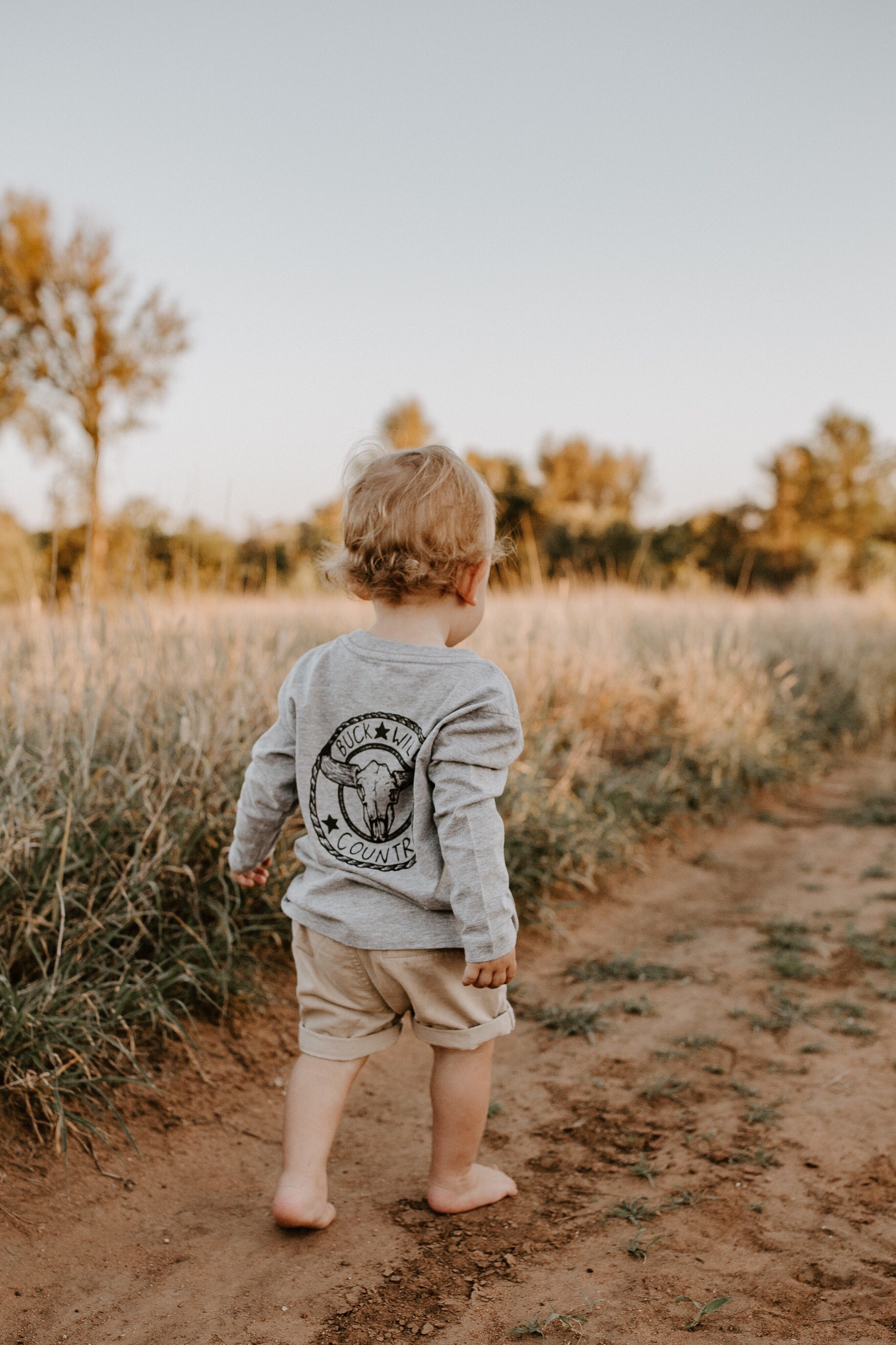 GREY LITTLE BUCKS LONG SLEEVE TEE
