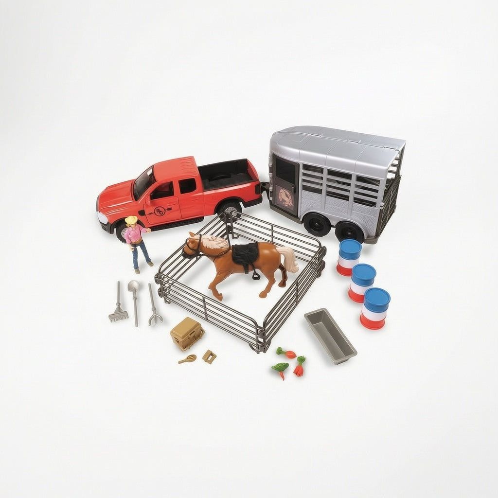 24 Piece Truck & Horse Trailer Playset