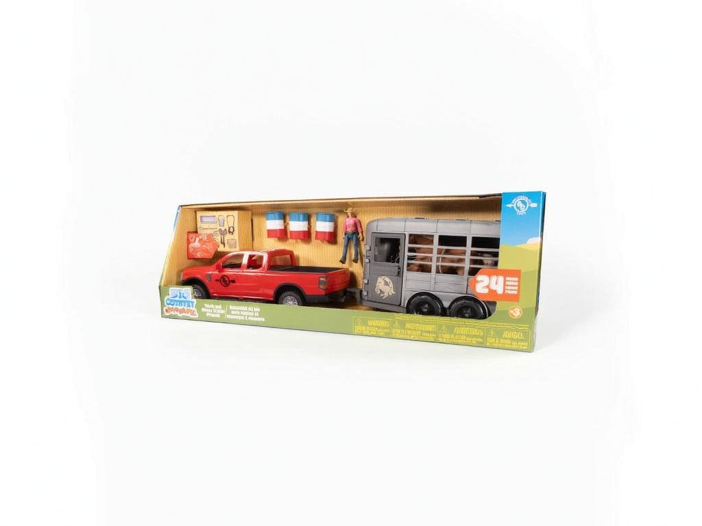 24 Piece Truck & Horse Trailer Playset