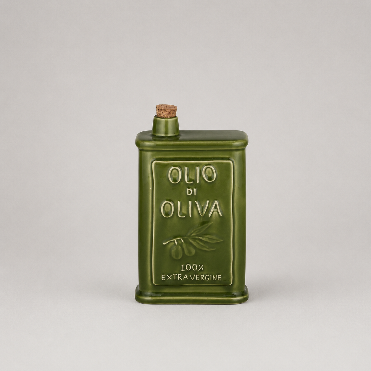 Olio Ceramic Oil Bottle 12 x 6 x 22cm Green