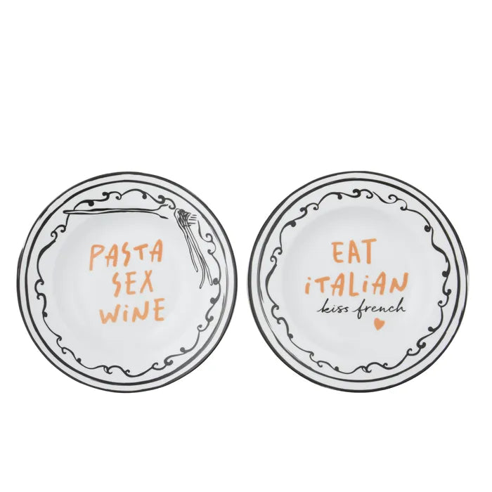 Eat Italian - Saucy Ceramic Rimmed Bowl 23cm