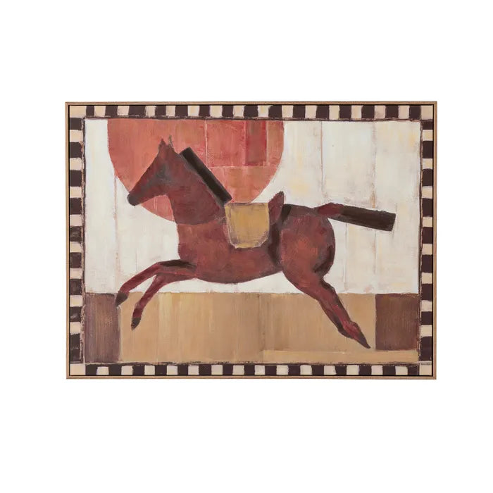 Giddyup Ash Frame Oil Painting 80 x 60cm