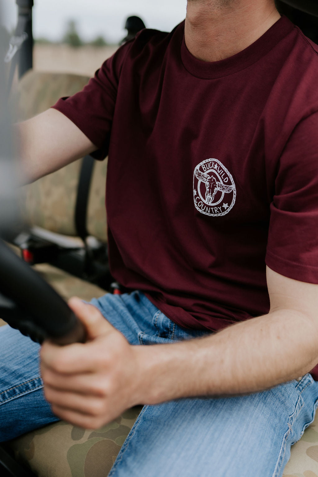 MAROON BUCKLE UP T-SHIRT