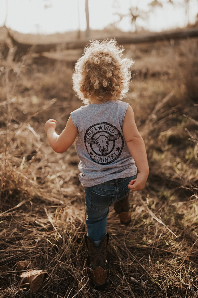 LITTLE BUCKS GREY SINGLET