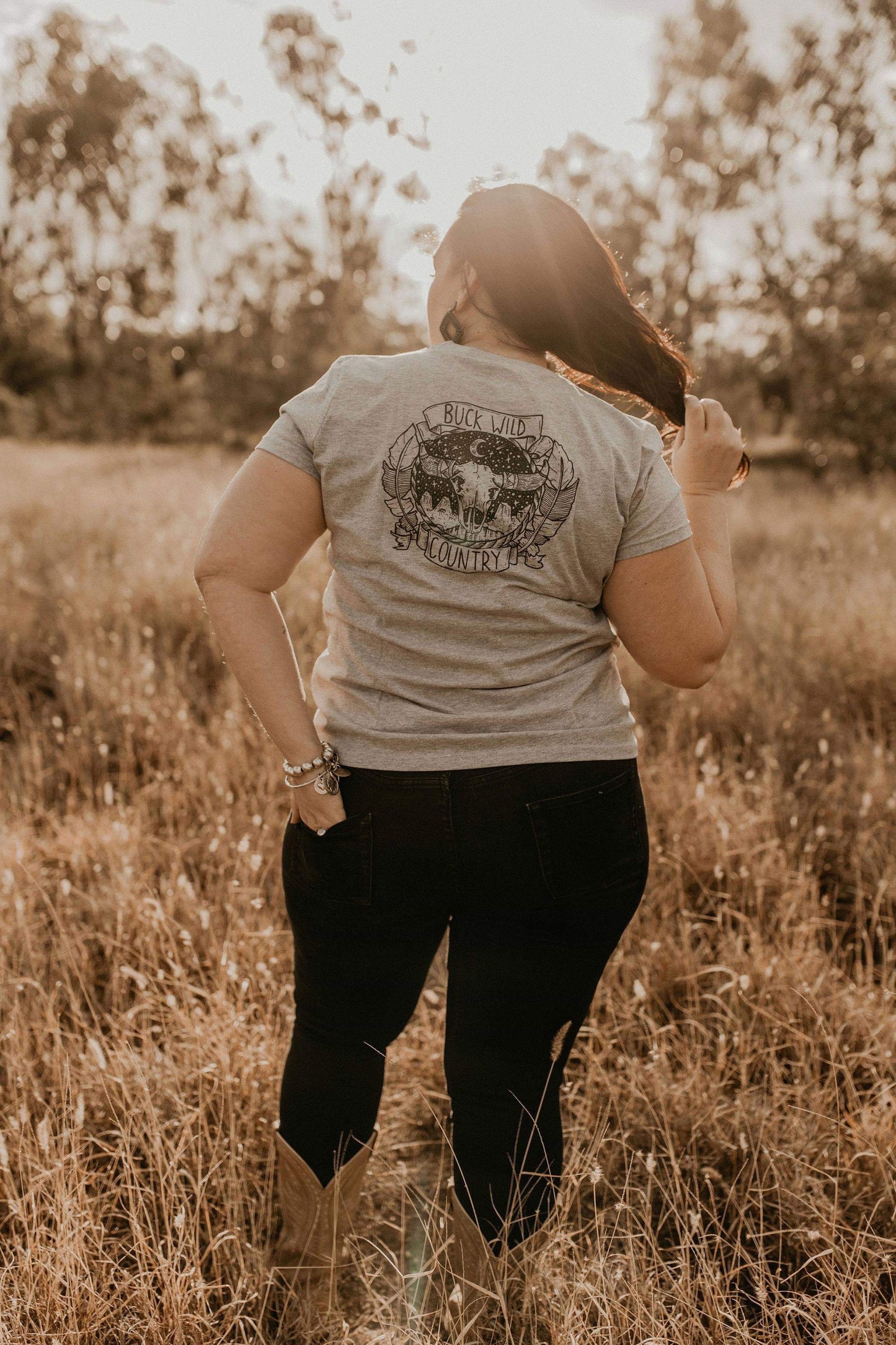 AMERICAN HONEY GREY T-SHIRT